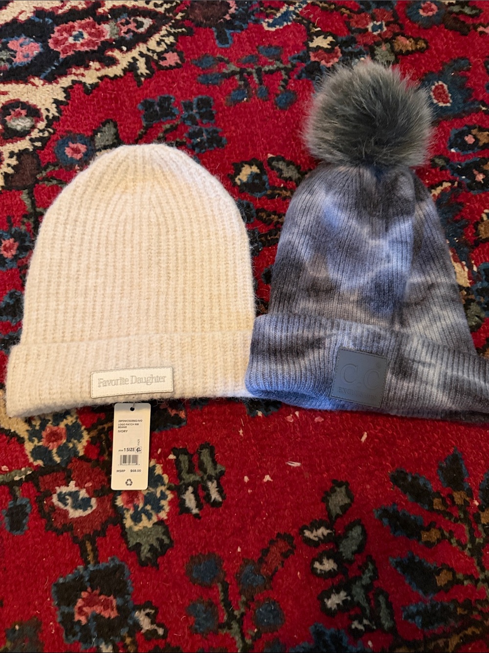 Favorite Daughter Cream Rib Knit Beanie - Soft Ivory Tone